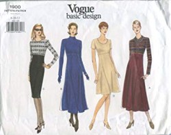 1900 VOGUE EZ SS-LS EMPIRE KNIT DRESS LENGTHS PATTERN 8-10